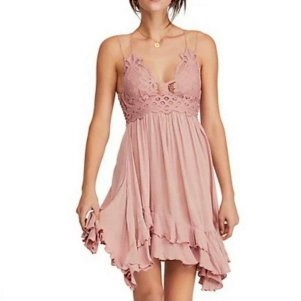 Free People Adella Slip Dress Size XS Rose Pink 🌷